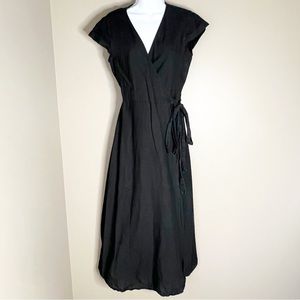 & other stories linen Midi wrap dress size 8